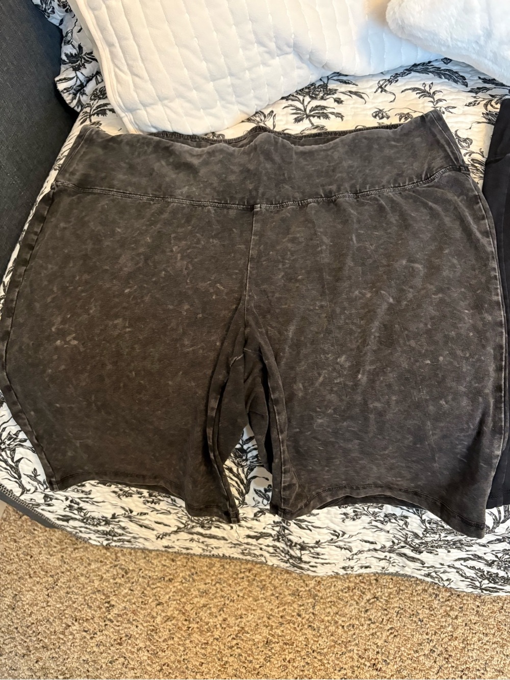Venezia Washed Black and solid Black High-Waist Bike Shorts